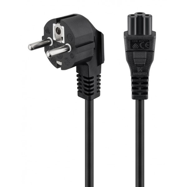 GOOBAY καλώδιο τροφοδοσίας 44877, γωνιακό, 0.75mm², 3m, μαύρο - Τροφοδοσία