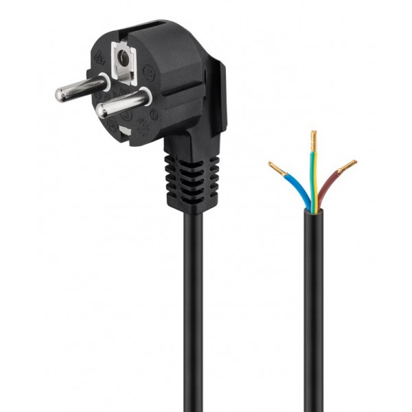 GOOBAY καλώδιο τροφοδοσίας 93976, γωνιακό, 0.75mm², 1.5m, μαύρο - Τροφοδοσία