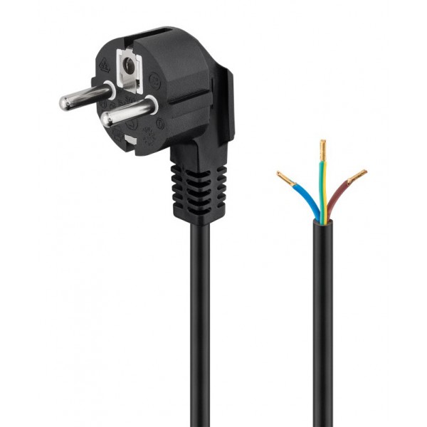 GOOBAY καλώδιο τροφοδοσίας 96034, γωνιακό, 1mm², 5m, μαύρο - Τροφοδοσία
