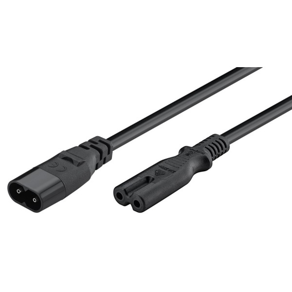 GOOBAY καλώδιο προέκτασης τροφοδοσίας 97201, 2x 0.75mm², 2m, μαύρο - Τροφοδοσία