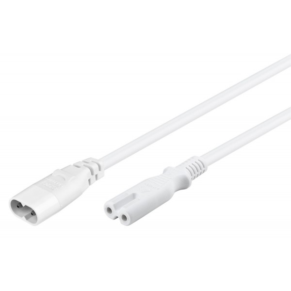 GOOBAY καλώδιο προέκτασης τροφοδοσίας 97200, 2x 0.75mm², 2m, λευκό - Τροφοδοσία