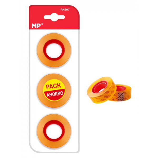 MP κολλητική ταινία Transparent PA507-02, 18mm, 33m, διάφανη, 3τμχ - Αναλώσιμα - Είδη Γραφείου