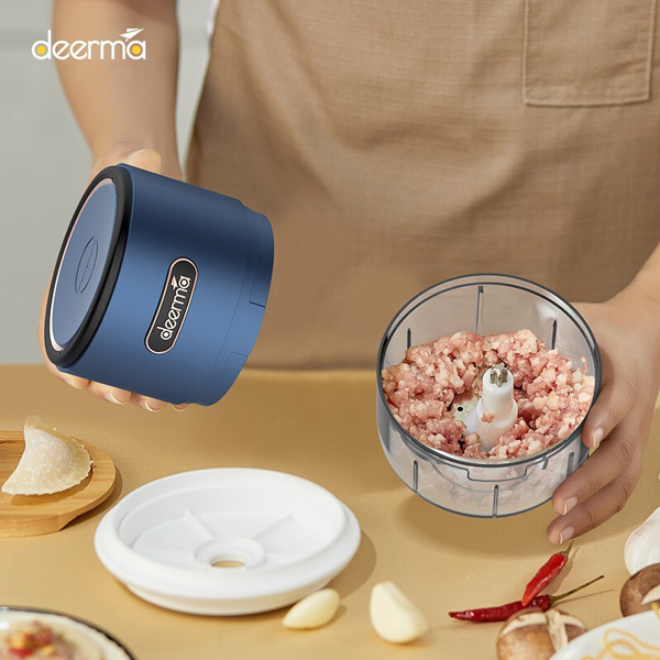 DEERMA πολυκόπτης JS100, επαναφορτιζόμενος , 150ml, 40W, 3 λεπίδες, μπλε - Συσκευές Κοπής, Μίξης, Ανάδευσης