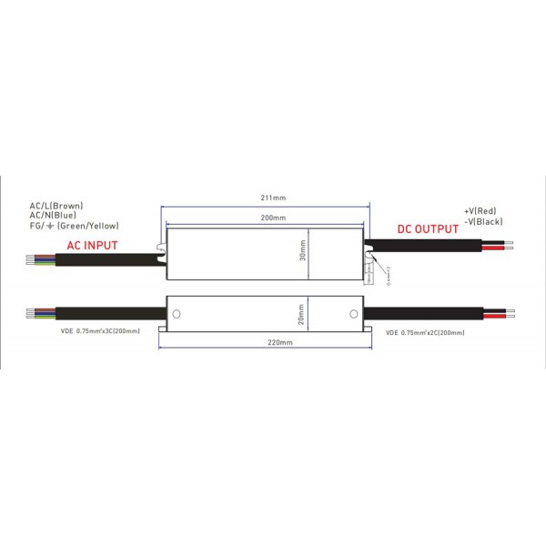 YSD τροφοδοτικό DC 30WHA-12, 12VDC, 30W, 2.5A, IP67 - YSD