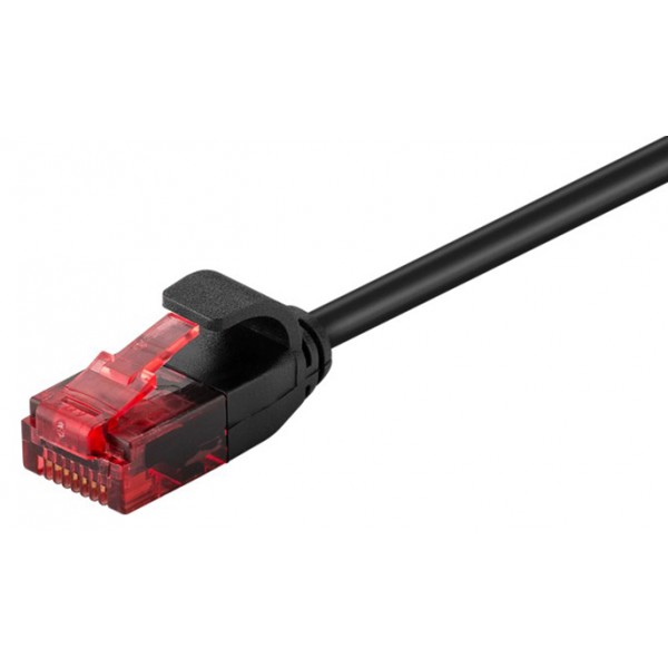 GOOBAY καλώδιο δικτύου 93713, CAT 6 U/UTP, slim, copper, 0.5m, μαύρο - GOOBAY
