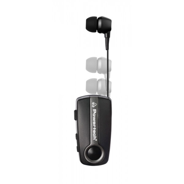 POWERTECH earphone Klipp 2 PT-998 multipoint, Bluetooth 5.1, USB-C, γκρι - Powertech