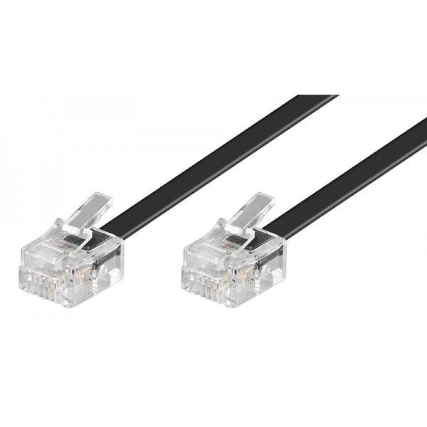 GOOBAY καλώδιο τηλεφώνου 50317, RJ11 6P4C, CCA, 3m, μαύρο - Τηλεφωνία