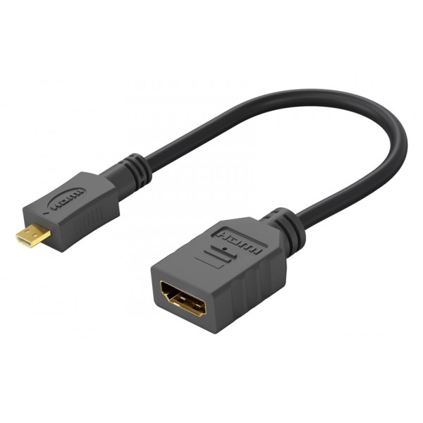 GOOBAY καλώδιο micro HDMI σε HDMI 58683, 4K/60Hz, 0.15m, μαύρο - Εικόνα