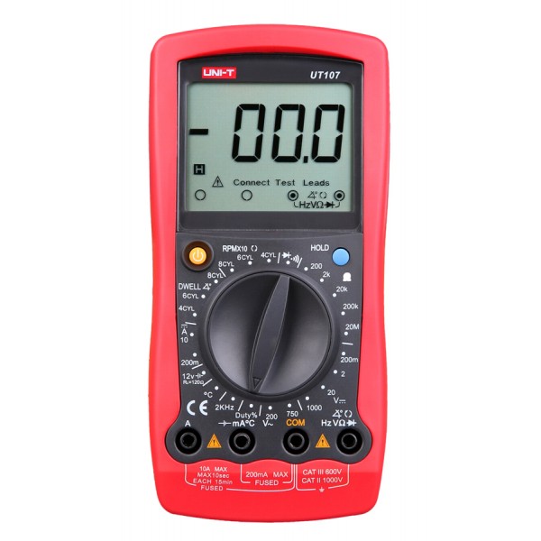 UNI-T ψηφιακό πολύμετρο αυτοκινήτων UT107, RPM/Dwell, test μπαταρίας - UNI-T