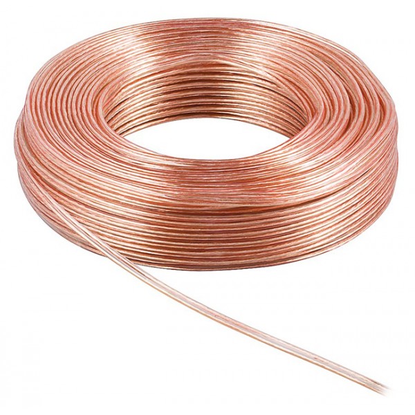 POWERTECH καλώδιο ήχου 2x 0.75mm² CAB-SP018, Copper, 10m, διάφανο - Ήχος