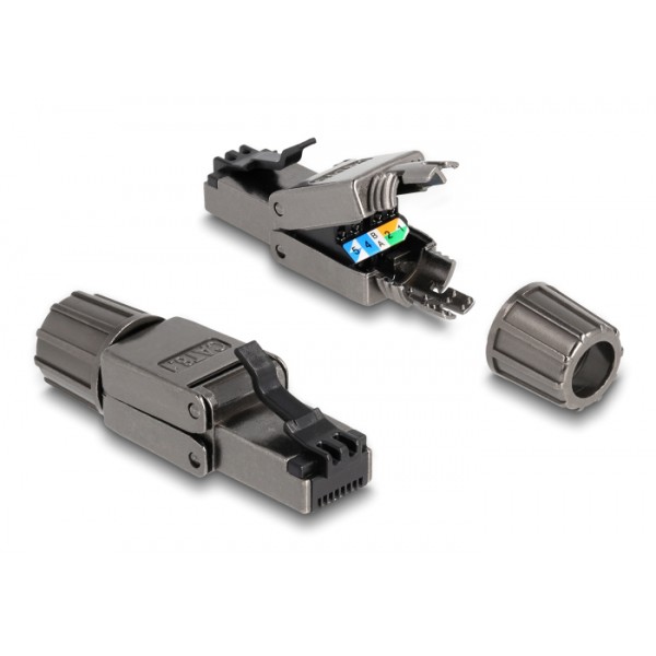 DELOCK βύσμα RJ45 CAT 8.1 STP 86514, tool-free, γκρι - DeLock