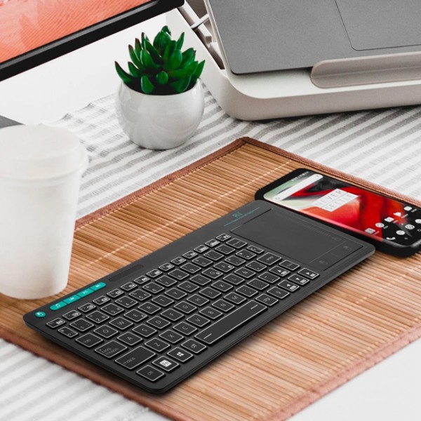 RIITEK ασύρματο πληκτρολόγιο Mini K18+ με touchpad, RGB backlit, 2.4GHz - Τηλεχειριστήρια & Πληκτρολόγια