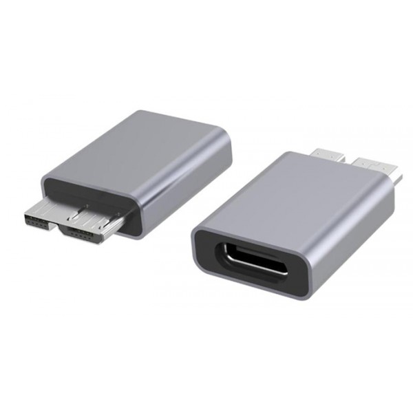 POWERTECH αντάπτορας USB 3.0 Micro B σε USB-C PTH-067, 5Gbps, γκρι - Powertech