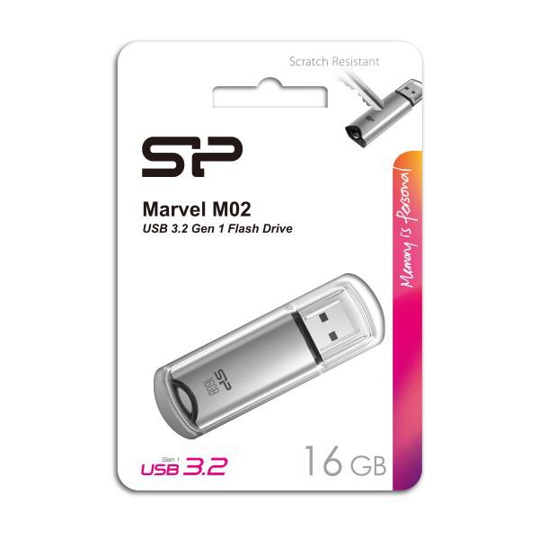 SILICON POWER USB Flash Drive Marvel M02, 16GB, USB 3.2, γκρι - USB Flash Drives