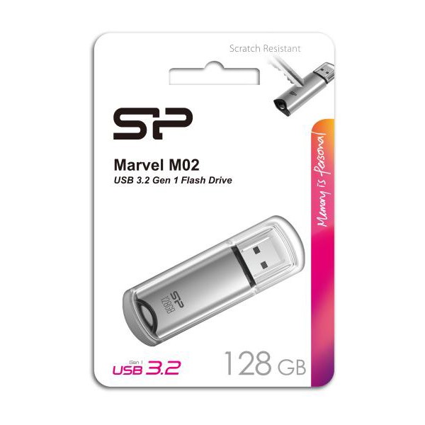 SILICON POWER USB Flash Drive Marvel M02, 128GB, USB 3.2, γκρι - USB Flash Drives