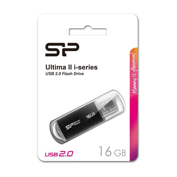 SILICON POWER USB Flash Drive Ultima II-I, 16GB, USB 2.0, μαύρο - USB Flash Drives