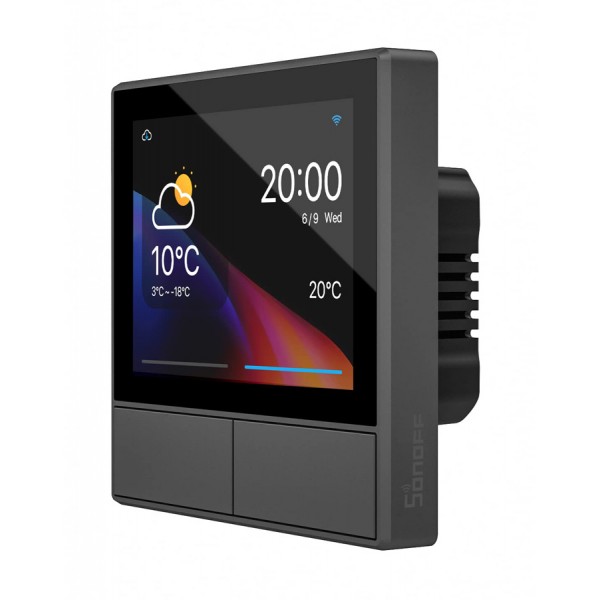 SONOFF smart panel ελέγχου NSPanel με οθόνη αφής, 2-gang, Wi-Fi, γκρι - SONOFF
