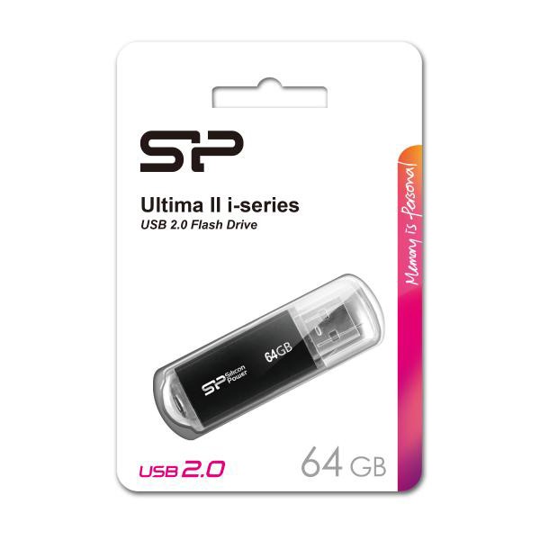 SILICON POWER USB Flash Drive Ultima II-I, 64GB, USB 2.0, μαύρο - USB Flash Drives