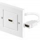 GOOBAY πρίζα τοίχου HDMI 51722, gold-plated, 4K, λευκή