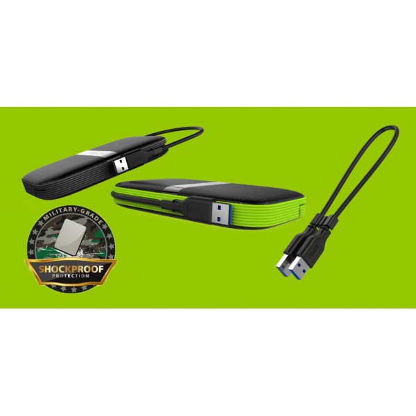 SILICON POWER εξωτερικός HDD Armor A60, 1TB, USB 3.2, μαύρος - Σκληροί Δίσκοι