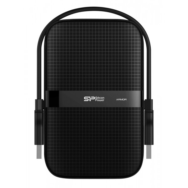 SILICON POWER εξωτερικός HDD Armor A60, 2TB, USB 3.2, μαύρος - Σκληροί Δίσκοι