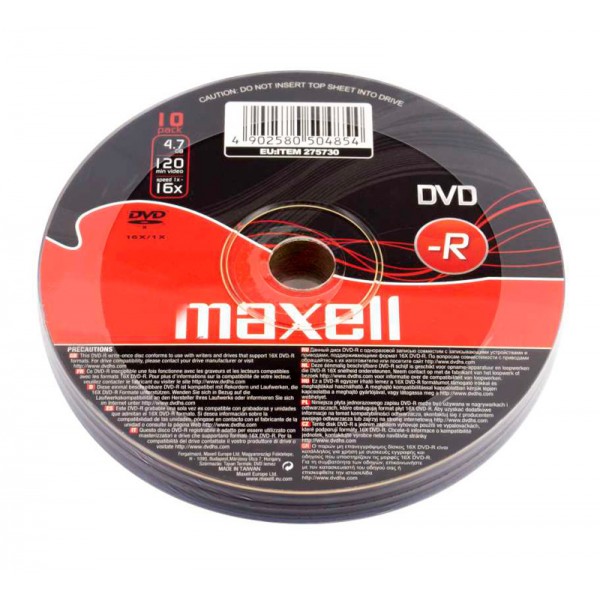 MAXELL DVD-R 4.7GB/120min, 16x speed, spindle pack 10τμχ - Οπτικά Μέσα (CD/DVD κ.α)