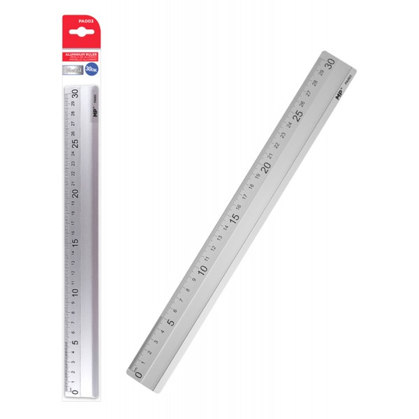 MP μεταλλικός χάρακας PA003, 30cm, ασημί - Αναλώσιμα - Είδη Γραφείου
