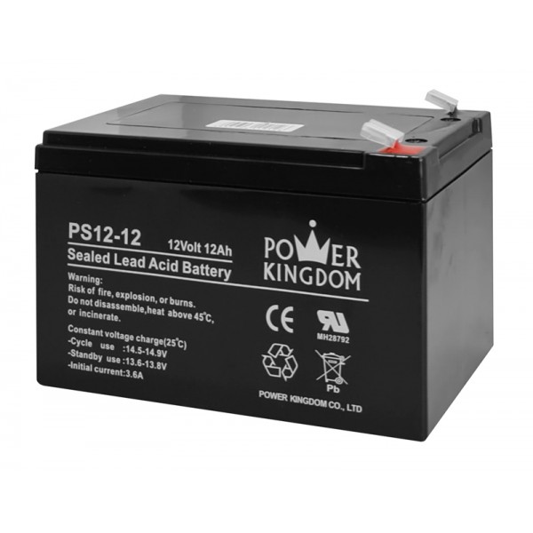 POWER KINGDOM μπαταρία μολύβδου PS12-12, 12Volt 12Ah - Μπαταρίες UPS