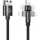 USAMS καλώδιο Lightning σε USB US-SJ476, περιστρεφόμενο, 2.1A, 1m, μαύρο
