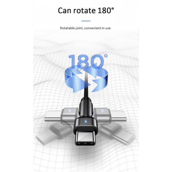 USAMS καλώδιο USB-C σε USB SJ477, περιστρεφόμενο βύσμα, 2A, 1m, πράσινο - USAMS