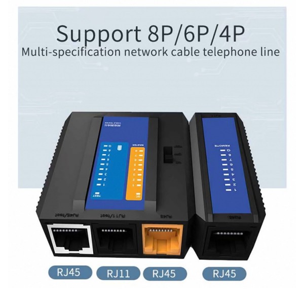 ORICO tester καλωδίων TXJ004, δικτύου 4P/8P & τηλεφώνου 2P/4P/6P - ORICO