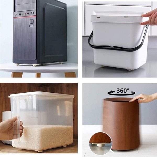 Αυτοκόλλητα ροδάκια HUH-0084, πλαστικά, λευκά, 4τμχ - UNBRANDED