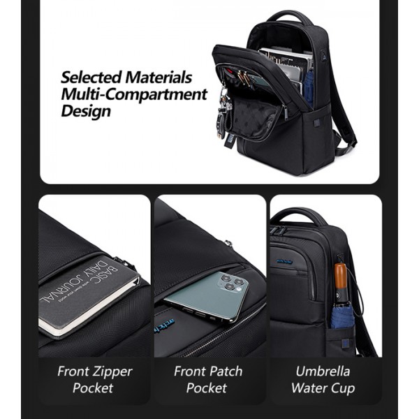 ARCTIC HUNTER τσάντα πλάτης B00477 με θήκη laptop 15.6", 18L, μαύρη - Σπίτι & Gadgets