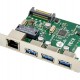 POWERTECH κάρτα επέκτασης PCIe σε USB 3.0 & GbE LAN ST642, VL805&RTL8153