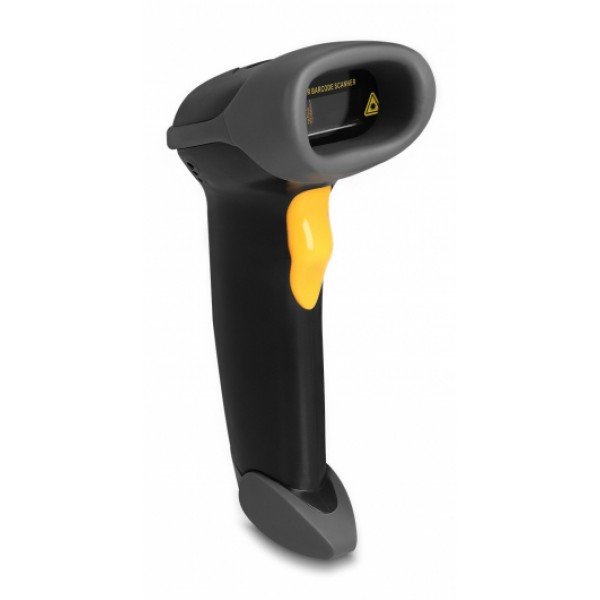 DELOCK USB barcode scanner 1D 90584, με καλώδιο σύνδεσης & βάση, μαύρο - POS-Barcode Scanners
