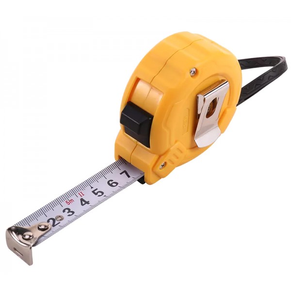 DELI μέτρο DL9005B, με κλείδωμα & clip ζώνης, 5m x 19mm - DELI