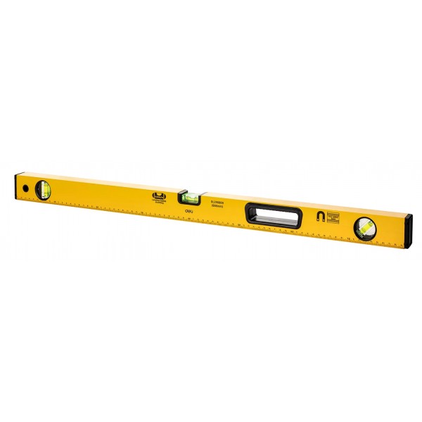 DELI αλφάδι DL290800 με 3 μάτια & χάρακα, μαγνητικό, 80cm - DELI