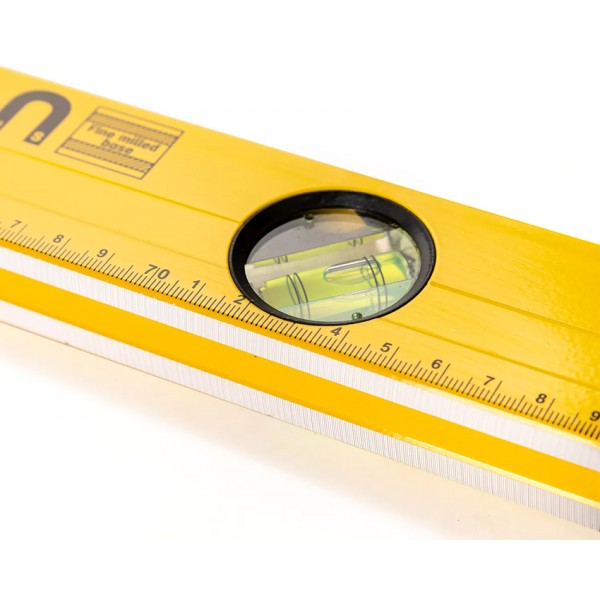 DELI αλφάδι DL290800 με 3 μάτια & χάρακα, μαγνητικό, 80cm - DELI