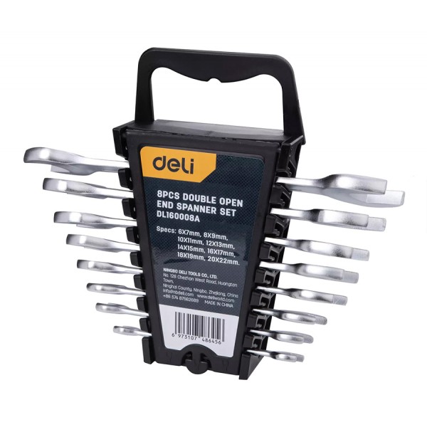 DELI σετ γερμανικά κλειδιά DL160008A, 6x7-20x22mm, 8τμχ - DELI