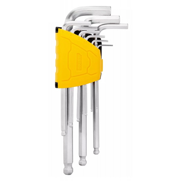 DELI σετ κλειδιά Allen DL3088 με μακρύ βραχίονα, 1.5-10mm, Cr-V, 9τμχ - DELI