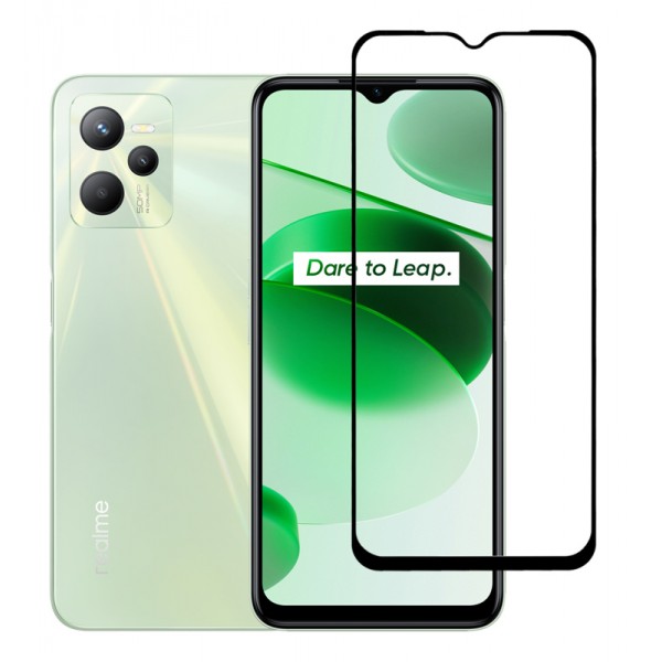 POWERTECH tempered glass 5D TGC-0579, Realme C35, full glue, μαύρο - Tempered Glass