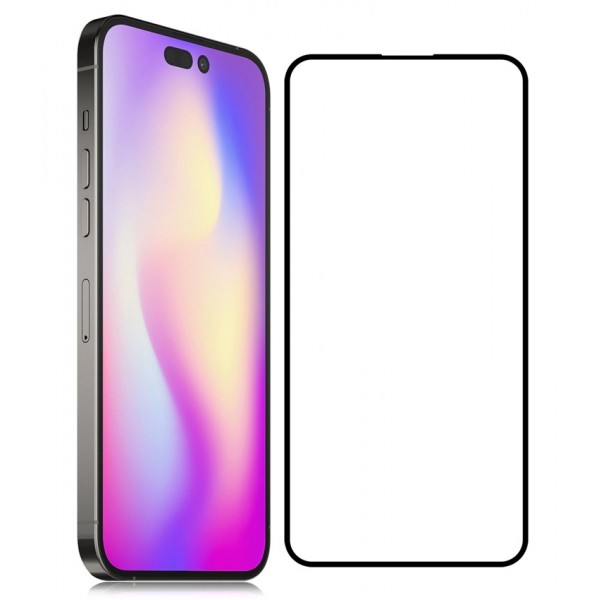 POWERTECH tempered glass 5D TGC-0582, iPhone 14 Pro Max, full glue μαύρο - Tempered Glass