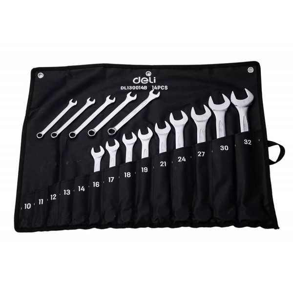 DELI σετ γερμανοπολύγωνα κλειδιά DL130014B, 10-32mm, 14τμχ - DELI