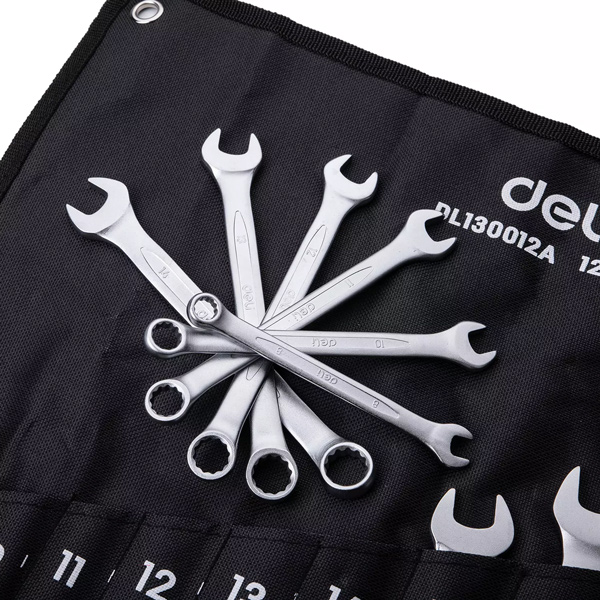 DELI σετ γερμανοπολύγωνα κλειδιά DL130012A, 6-24mm, 12τμχ - DELI