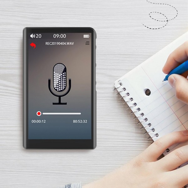 RUIZU MP3 player Η9 με οθόνη αφής 3.8", 16GB, BT, 1000mAh, μαύρο - MP3 - MP4 Players