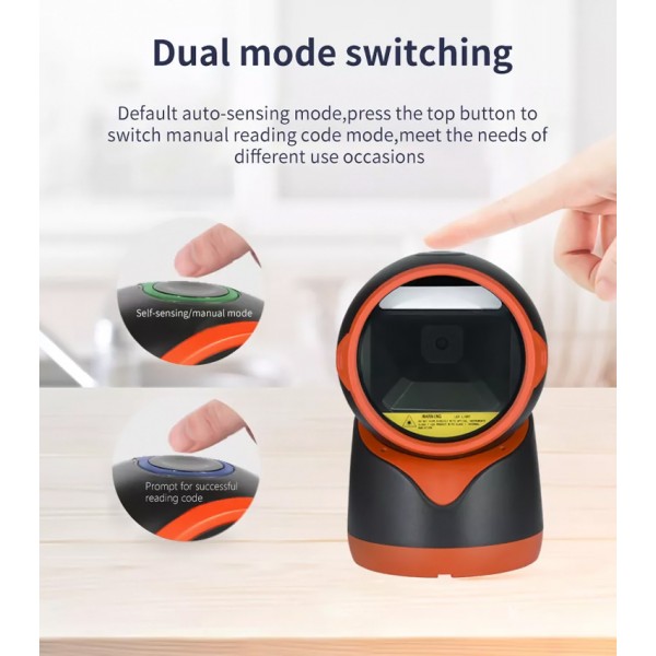 WINSON barcode scanner 1D & 2D WAI-5780, ενσύρματη σύνδεση USB, μαύρο - POS-Barcode Scanners