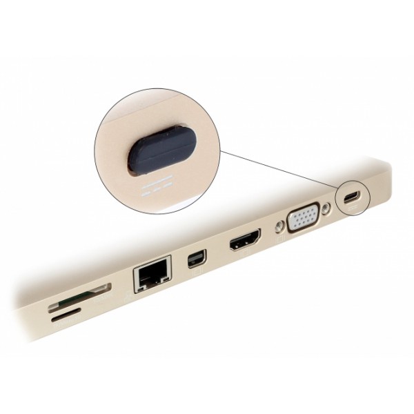 DELOCK κάλυμμα προστασίας για θύρα USB-C 64014, μαύρο, 10τμχ - DeLock