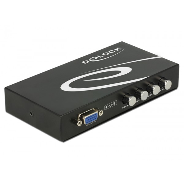 DELOCK VGA switch 87635, 4 σε 1, 1080p, bidirectional, μαύρο - KVM - Μετατροπείς
