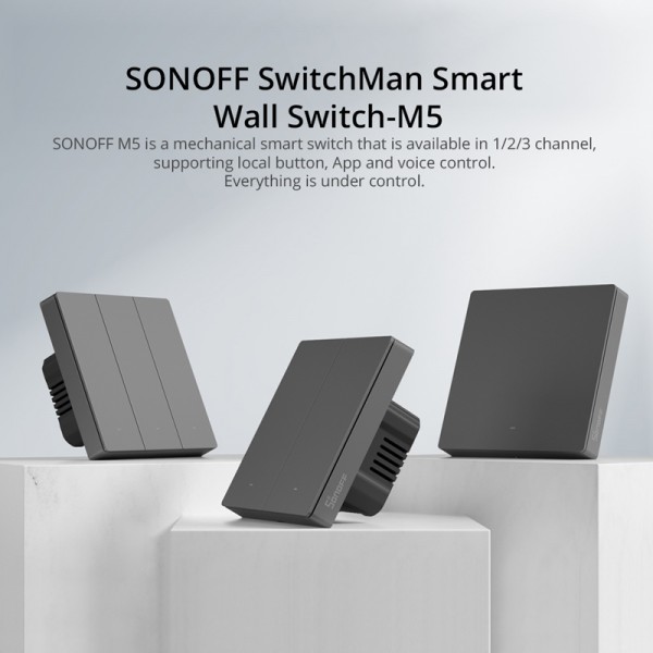 SONOFF smart διακόπτης M5-3C-86, τριπλός, WiFi, γκρι - SONOFF