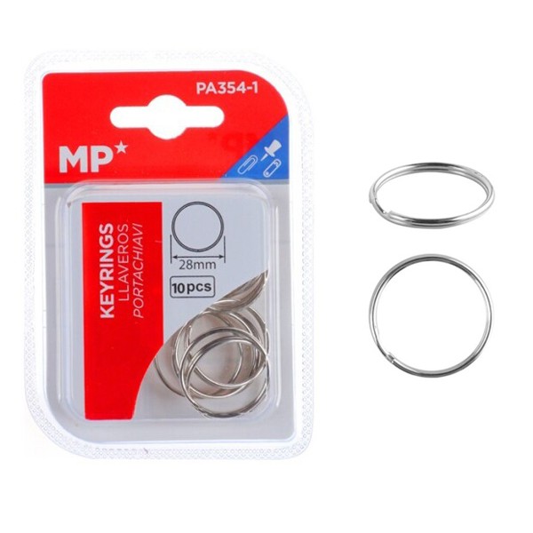 MP μεταλλικοί κρίκοι κλειδιών PA354-1, 28mm, 10τμχ - Αναλώσιμα - Είδη Γραφείου